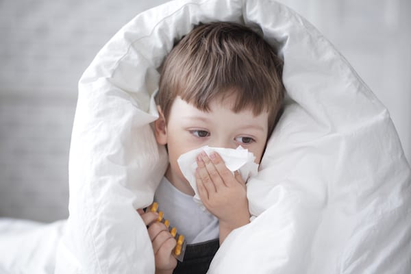 Flu sick child